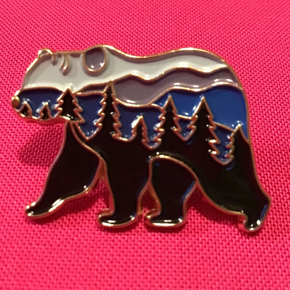 Bear with Forest Enamel Pin